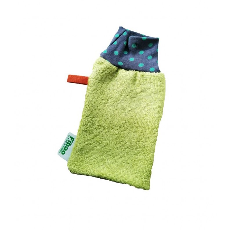 Gant de toilette en bambou taille enfant écologique et durable