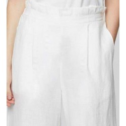 white 100% hemp trousers for woman