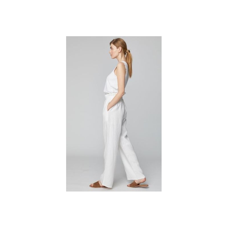 white 100% hemp trousers for woman