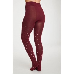 Bilberry Red bamboo tights for women