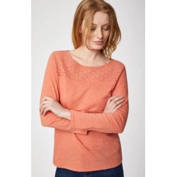 Organic Cotton Jersey Top In Coral