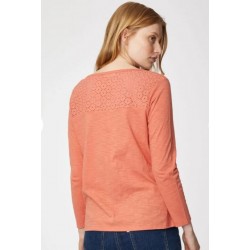 Organic Cotton Jersey Top In Coral