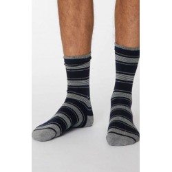 Bamboo stripe dark socks for men
