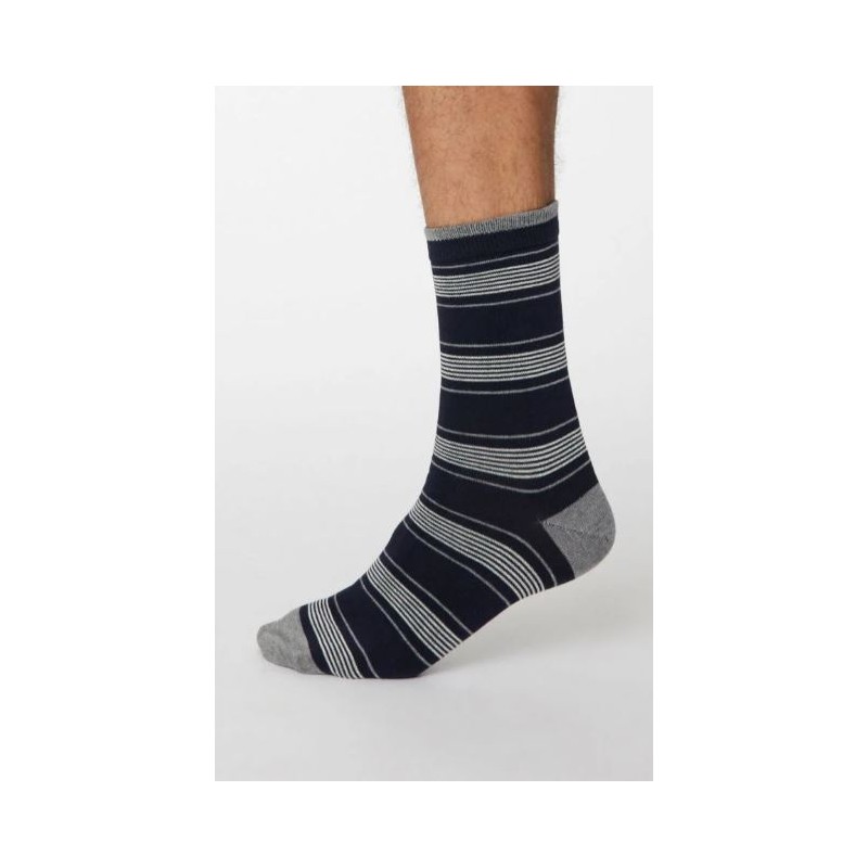 Bamboo stripe dark socks for men