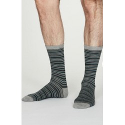 Bamboo Multistripe grey socks for men