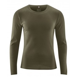 T-shirt en chanvre et coton bio manches longues: taupe ou vert