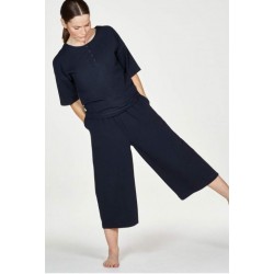 Pyjama femme en Coton biologique certifié GOTS bleu