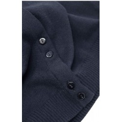 Organic Cotton Button Front Basic Cardigan : Black or Navy