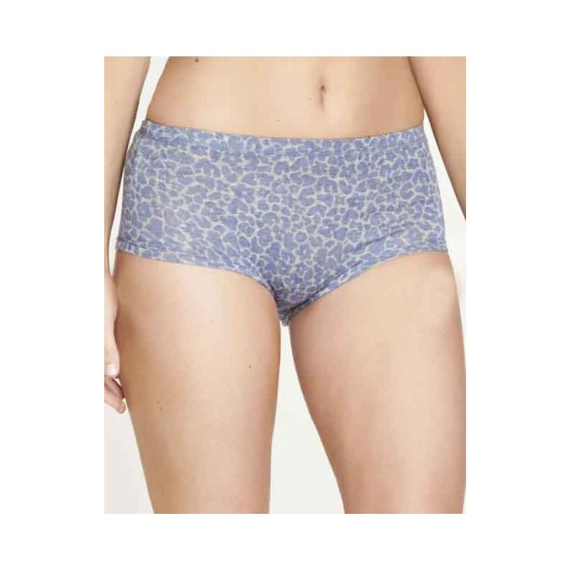 Bamboo Animal Print Briefs - Periwinkle Blue