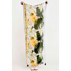 Foulard châle à fleurs lenzing ecovero™ - jaune