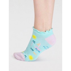 Women's Bamboo Sailing Trainer Socks - Deep Mint