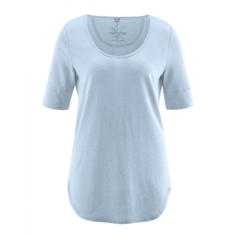 Organic cotton and hemp Vegan t-shirt for women : clear or taupe