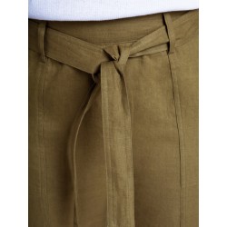 Hemp Belted Cargo Trousers - Caper Green