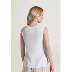 Organic Cotton Knit Vest - White