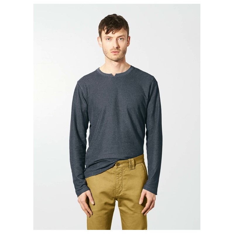 Vegan Hemp, organic cotton t-shirt Man long sleeves