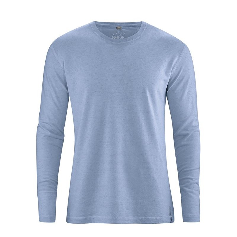 Black or blue hemp t-shirt Man long sleeves
