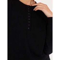 Organic Cotton Round neck knitted Jumper - Black