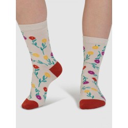 Box gift pack 4 bambooand organic cotton socks Floral