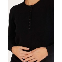 Organic Cotton Round neck knitted Jumper - Black