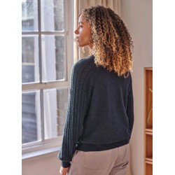 Organic Cotton Fluffy Jumper - Navy