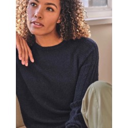 Organic Cotton Fluffy Jumper - Navy