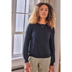 Organic Cotton Fluffy Jumper - Navy