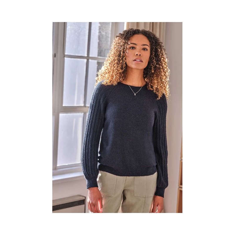 Organic Cotton Fluffy Jumper - Navy