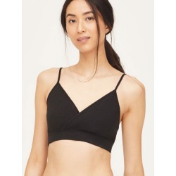 Black Organic Cotton Cross Front Bralette